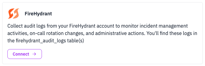 FireHydrant Source Setup