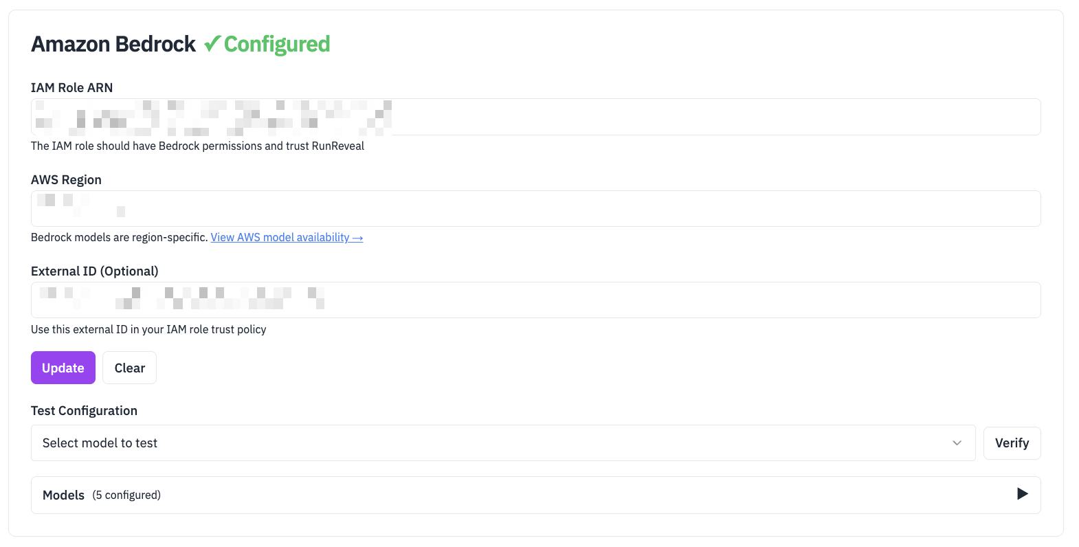 Native AI Chat Bedrock Configuration